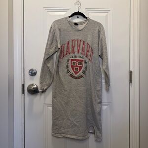Harvard Vintage Grey Sweatshirt Dress with Red Crest